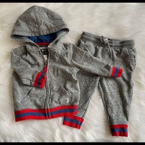 Carters zipper hoodie sweatsuit in gray